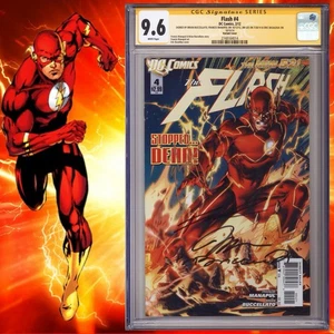 CGC 9.6 SS Flash #4 Variant signed by Lee, Manapul, Buccellato & Basaldua New 52 - Picture 1 of 2