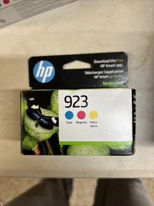 Cartuchos de tinta HP 923 genuinos originales sellados 3 PK cian magenta amarillo 25/09 - Imagen 1 de 1