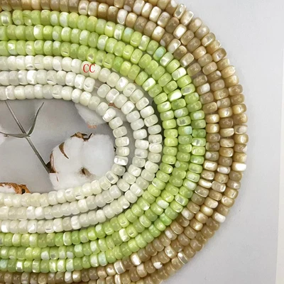 100Pc Natural 6mm Freshwater Shells Abacus Beads Gemstone DIY Loose Beads - Image 1 of 4