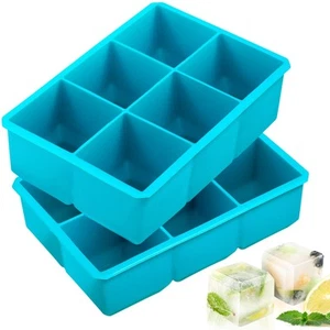 2 Inch Large Ice Cube Tray, Flexible Ice Mold Silicone Big Ice Cube Trays for... - Picture 1 of 7