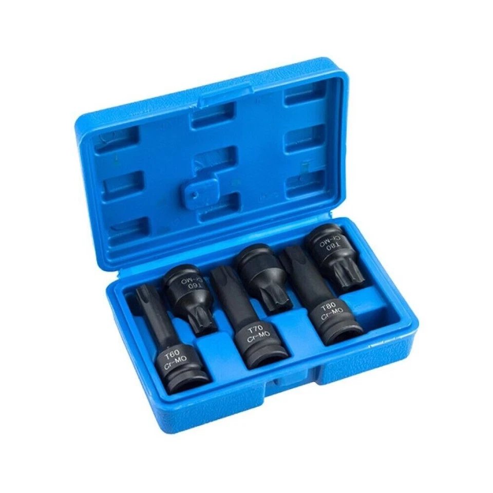 Set chiavi a bussola TORX DA 45-78MM 6PZ 1/2" lunghe T60 T70 T80 Art. 07346 - Immagine 1 di 1