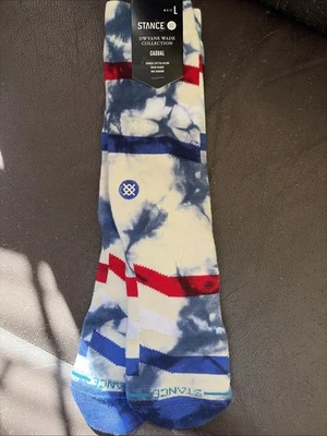 Calcetines Stance X Dwayne Wade Collection Crew Blancos Tie-dye Azul Para Hombre GRANDES 6-12 Foto 1 de 2