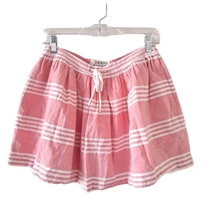 Jack Wills 100 % Baumwolle rosa + weiß Streifen Volant Plissee Minirock-Größe 6 - Bild 1 von 6