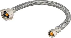 Eastman 12 Zoll flexibler WC-Anschluss, 7/8 Kugelhahn x 12 Zoll, silber - Bild 1 von 6