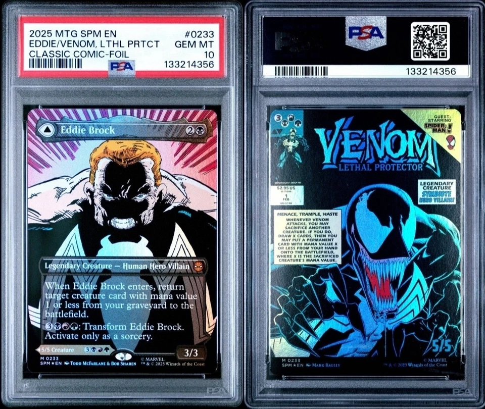 Eddie Brock (0233) (Borderless) Marvel's Spider-Man Foil Psa 10 - Image 1 of 1