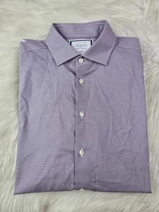 Camisa Charles Tyrwhitt Para Hombres Talla 16 1/2 35 Púrpura Calce Ajustado Sin Hierro - Imagen 1 de 8