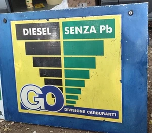 Insegna Pannello Pompa Di Benzina Vintage Modernariato - Foto 1 di 1