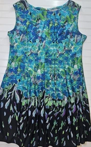 CJ Banks Womens Dress Sz 20 Floral Print Sleeveless Zipback - Picture 1 of 9