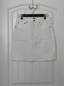 J.Crew Damen-Minirock 27 weiß Baumwolle Stretch Denim neu mit Etikett - Bild 1 von 7