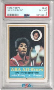 JULIUS ERVING 1973 Topps #240 PSA 6 EX-MT - SIXERS - Picture 1 of 2
