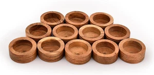 Soporte de luz de té de madera de acacia soporte de candelabro para boda rústica fiesta de cumpleaños - Imagen 1 de 5