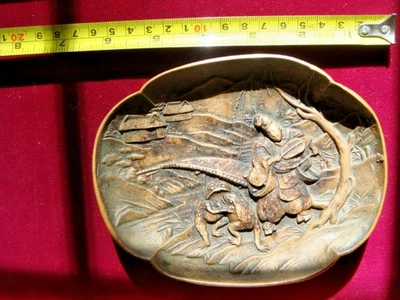 PLACA O DISCO JAPONÉS ANTIGUO APROX 7 PULGADAS X5 PULGADAS DELANTE Y DETRÁS TODAS LAS ARTESANÍAS Foto 1 de 4