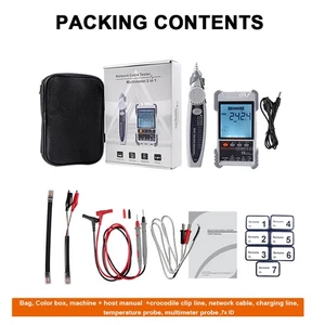 Handheld Portable 2in1 Network Cable Tester Multimeter LCD Display With TDW - Zdjęcie 1 z 11
