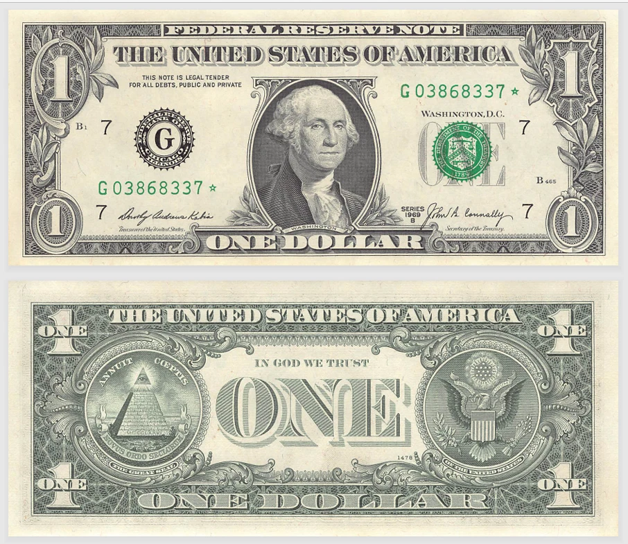1969-B Chicago $1 Federal Reserve *Star Note Consecutive ~ 1 Note From Bank Pack - Image 1 of 1
