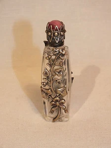 Schöner Salz- oder Parfümflakon Glas und versilbertes Metall Nr. 2 - Bild 1 von 5