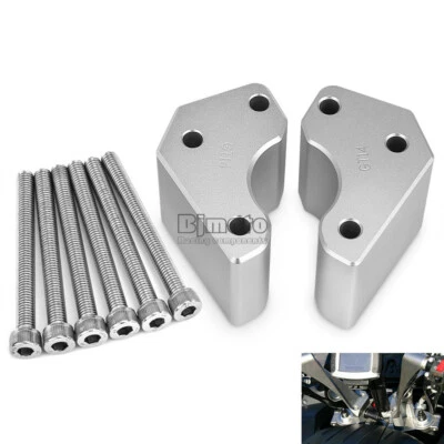 CNC Handlebar Risers Height up Adapters For Kawasaki concours 1400 GTR1400 08-19 Foto 1 de 4