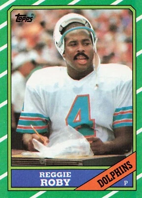 1986 Topps Football Reggie Roby Miami Dolphins #59 - Image 1 of 2