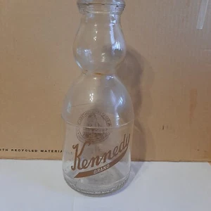 Botella de leche con tapa de crema marca Kennedy versión de un cuarto más de 20 años ¡BONITA!! - Imagen 1 de 10