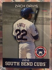 2018 South Bend Cubs Choice #10 Zach Davis Houston Texas TX Baseball Card