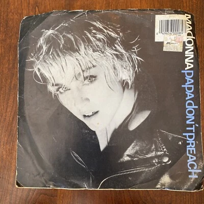MADONNA - PAPA DON'T PREACH - 7" 45 VINYL RECORD W/PICTURE SLEEVE - 1986 - Image 1 of 4