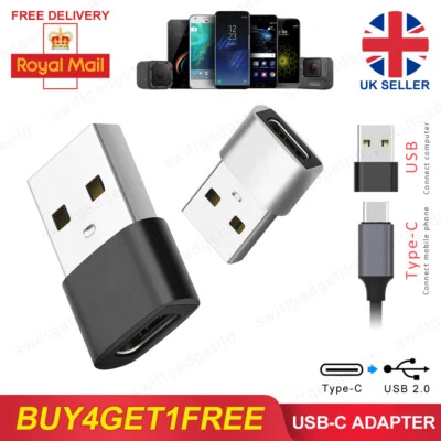 USB 3.1 Type C Female to USB 2.0 A Male Adapter Charging Cable Converter Charger - Image 1 of 4