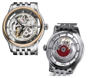 ORIS Artelier Translucent Skeleton 73476846351MB 18ct Gold Watch Swiss Automatic - Picture 1 of 12
