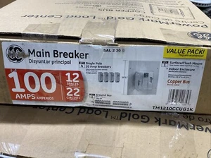 GE PowerMark Gold Load Center 100AMP Main Breaker w/ 4-20AMP Breakers New - Picture 1 of 4