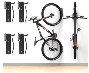 FLETTER 4er Pack Fahrradträger Garage Wandhalterung drehbar Fahrradträger mit Stopper vertikal - Bild 1 von 10
