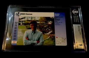 BILL GATES ROOKIE RARE Story of America Grolier 1996 Microsoft POP 2 BGS 9 MINT