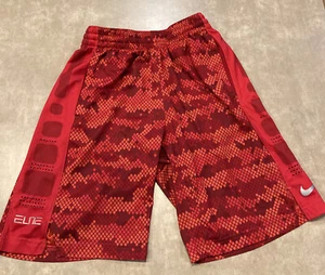 NIKE ELITE Dri-fit Basketball Shorts, Red Youth Large, Pockets & Drawstring EUC! - Picture 1 of 12