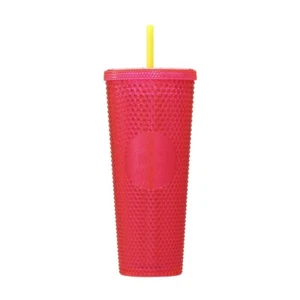 Starbucks Japan Studded Cold Cup Tumbler Pink Yellow 2023 24oz - Bild 1 von 4