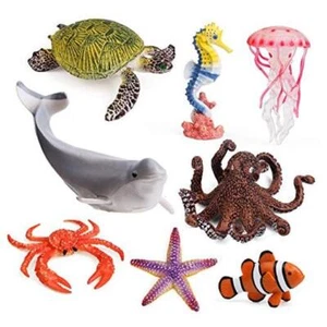 8pcs Sea Animal Figures Realistic Ocean Animal Figurines Toy Playset for Kids - Picture 1 of 8