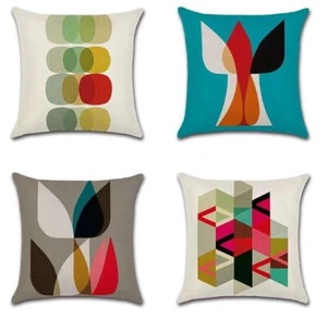 Set of 4 Cushion Covers 45 x 45 cm Colorful Geometric Pillow Case for Home Sofa# - Picture 1 of 10