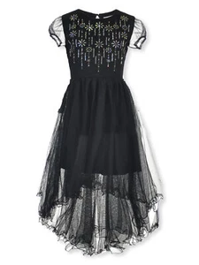 Amy Byer Girls' Mesh Sequin Dress - Picture 1 of 3