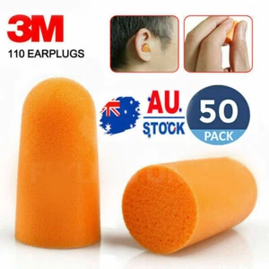 50 Pairs 3M 1100 Disposable Foam Ear Plug Noise Reducer Individual Wrap New - Picture 1 of 10