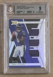 2018 Panini XR Lamar Jackson Rookie Triple Threats Jersey #/99 MVP Beckett 9 - Picture 1 of 3