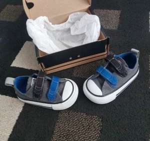 free postage Baby Converse Shoes Size Infant 3 c3 6-12months In Thunder blue - Picture 1 of 5