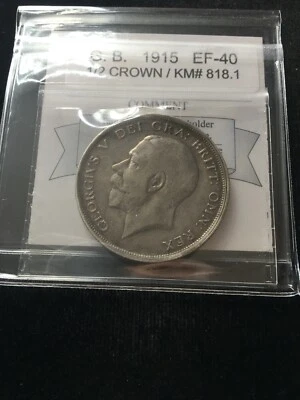 1915  Great Britain, 1/2 Crown, Coin Mart Graded**EF-40** KM# 818.1 - Image 1 of 4