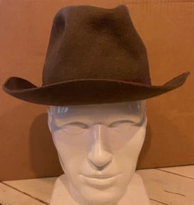 Vtg Country Gentleman Hat Brown Wool Indiana Jones Style Men's Medium - Picture 1 of 8