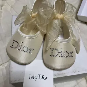 Baby Dior Baby Shoes First Shoes Cream Color - Picture 1 of 8