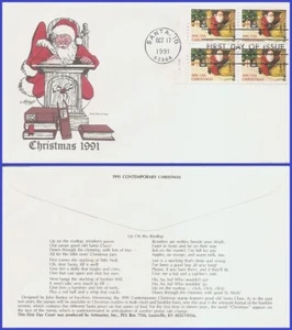 Santa y chimenea USA3 #2584 U/A ARTMASTER FDC BKLT4 - Imagen 1 de 1