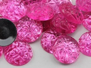 18mm Pink Hot .NAP01 Flat Back Acrylic Baroque Cabochons 25 PCS - Picture 1 of 2