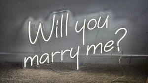 FOR HIRE - Will You Marry Me? - Neon LED signage - 66cm x 44cm - Picture 1 of 5