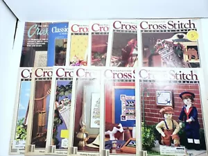 Vintage Cross Stitch and Country Crafts Magazines Set of 12, 1988 1991 - Picture 1 of 12