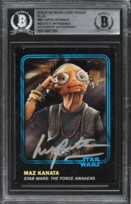 2016 Topps Star Wars MAZ KANATA LUPITA NYONG'O AUTO BLUE PARALLEL BAS BGS AUTH - Image 1 of 2