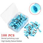 100PCS Dental Teeth Latch Brushes Polishing Cups Polisher Prophy Blue dentista