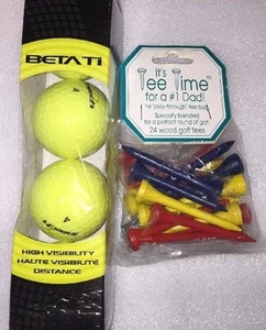 Golf Balls + 24 Wood Golf Tees # 1 Dad by Intech Beta Ti High Visibility Yellow - Picture 1 of 11