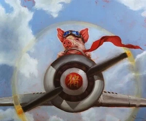 When Pigs Fly by Lucia Heffernan Image Size 18 1/8" x 15" - Picture 1 of 1