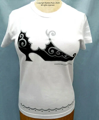 ZAPATO-T Blanco con Diseño de Zapato Serigrafiado a Mano por Barbra Music Shoes Foto 1 de 4