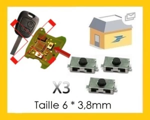 3 Switch bouton Clé télécommande Plip Peugeot 206 307 406 Citroen Xsara C3 C4 - Imagen 1 de 1